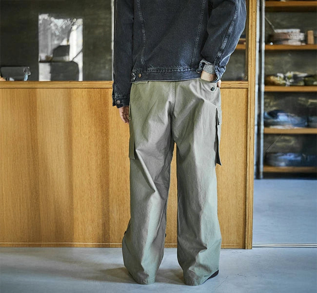 orSlow WIDE FIT CARGO PANTS ARMY GREEN