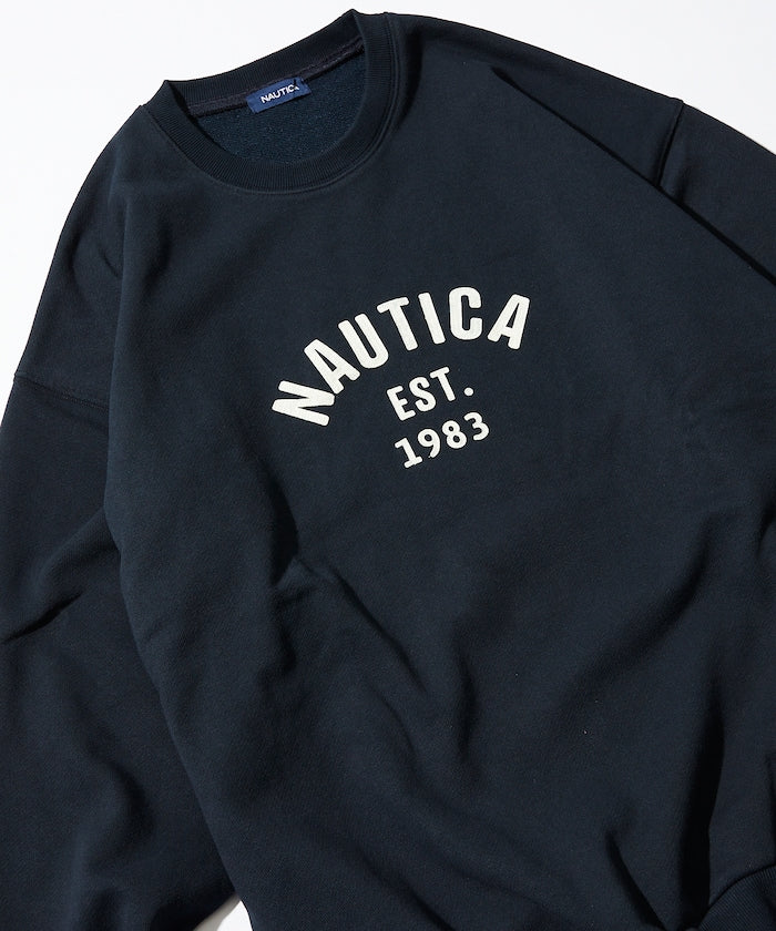 NAUTICA JAPAN Felt Patch Arch Logo Crewneck Sweatshirt