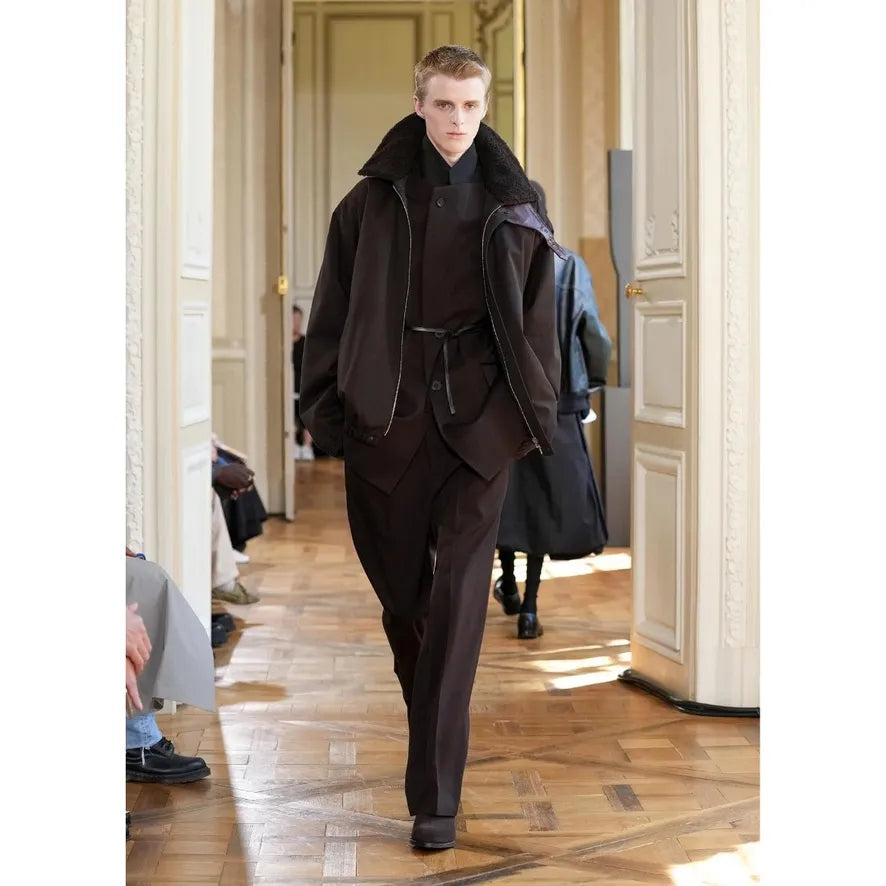 ssstein Mouton Collar Padded Jacket