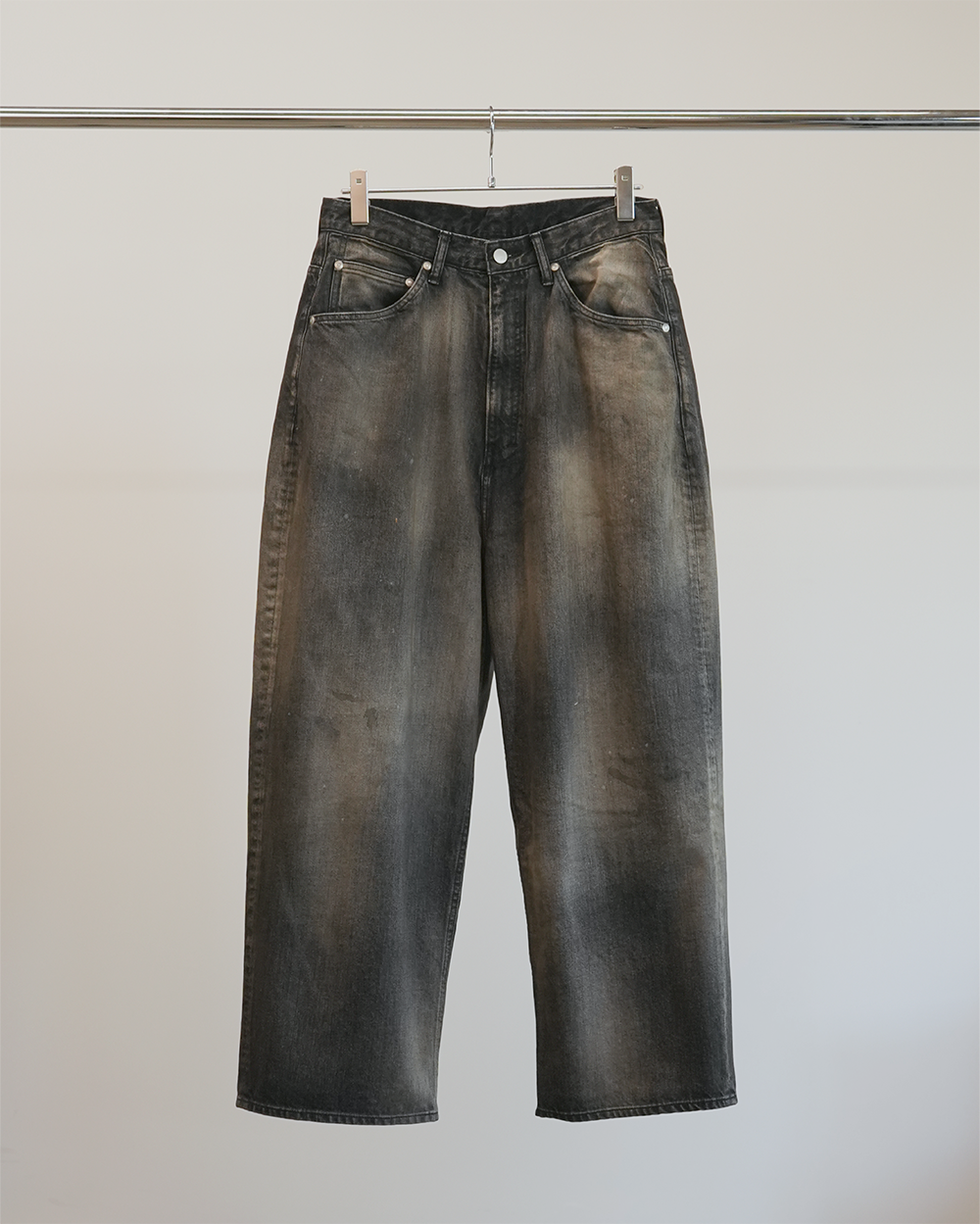 ANCELLM AGING WIDE DENIM 5P PANTS