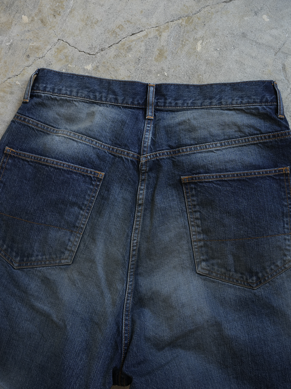 ANCELLM AGING WIDE DENIM 5P PANTS