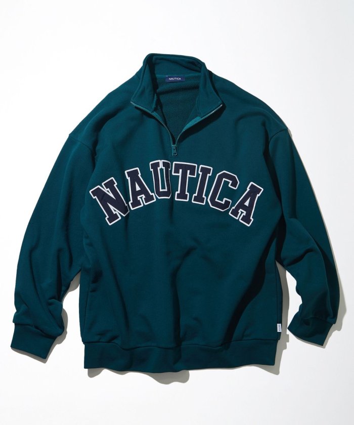 NAUTICA JAPAN Arch Logo Cadet Collar Sweatshirt