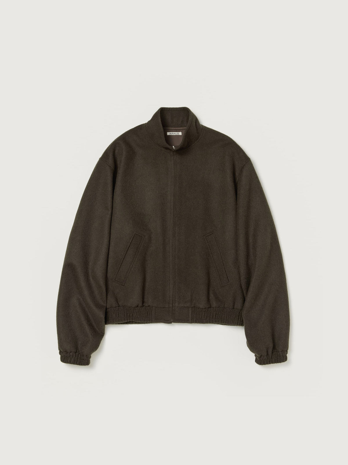 AURALEE BABY CAMEL FLANNEL ZIP BLOUSON