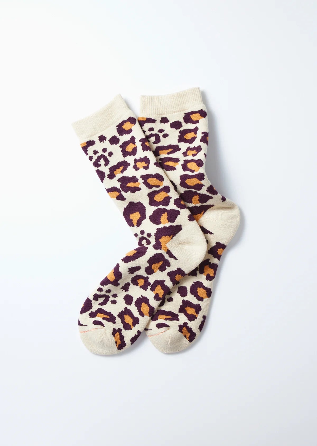 RoToTo PILE LEOPARD CREW SOCKS
