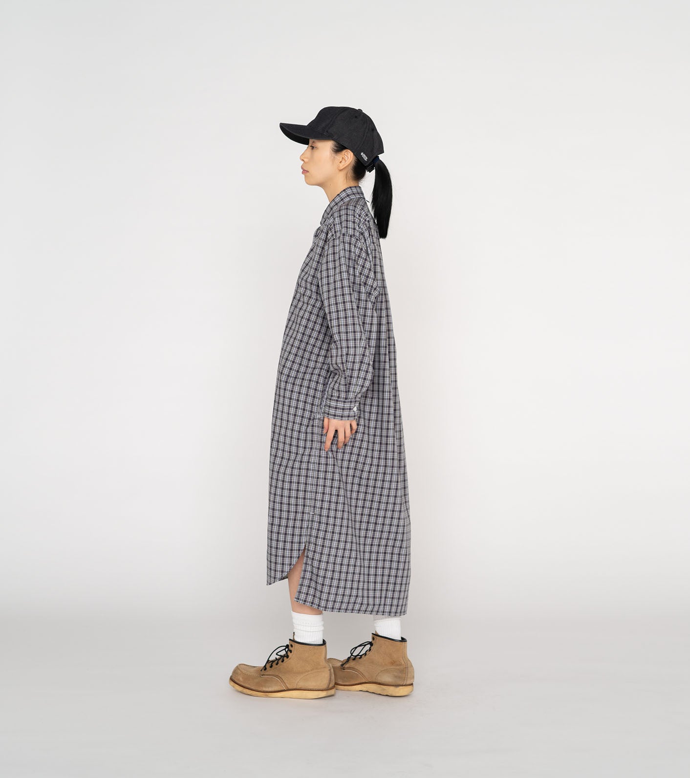 THE NORTH FACE PURPLE LABEL Button Down Plaid Field Shirt Dress