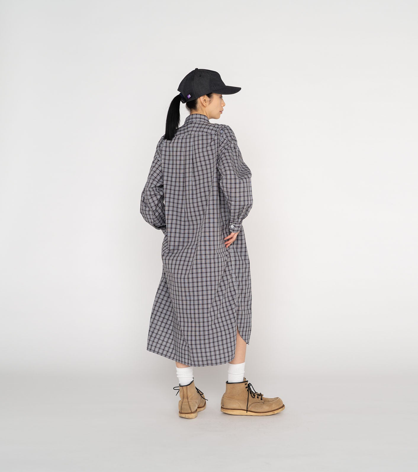 THE NORTH FACE PURPLE LABEL Button Down Plaid Field Shirt Dress