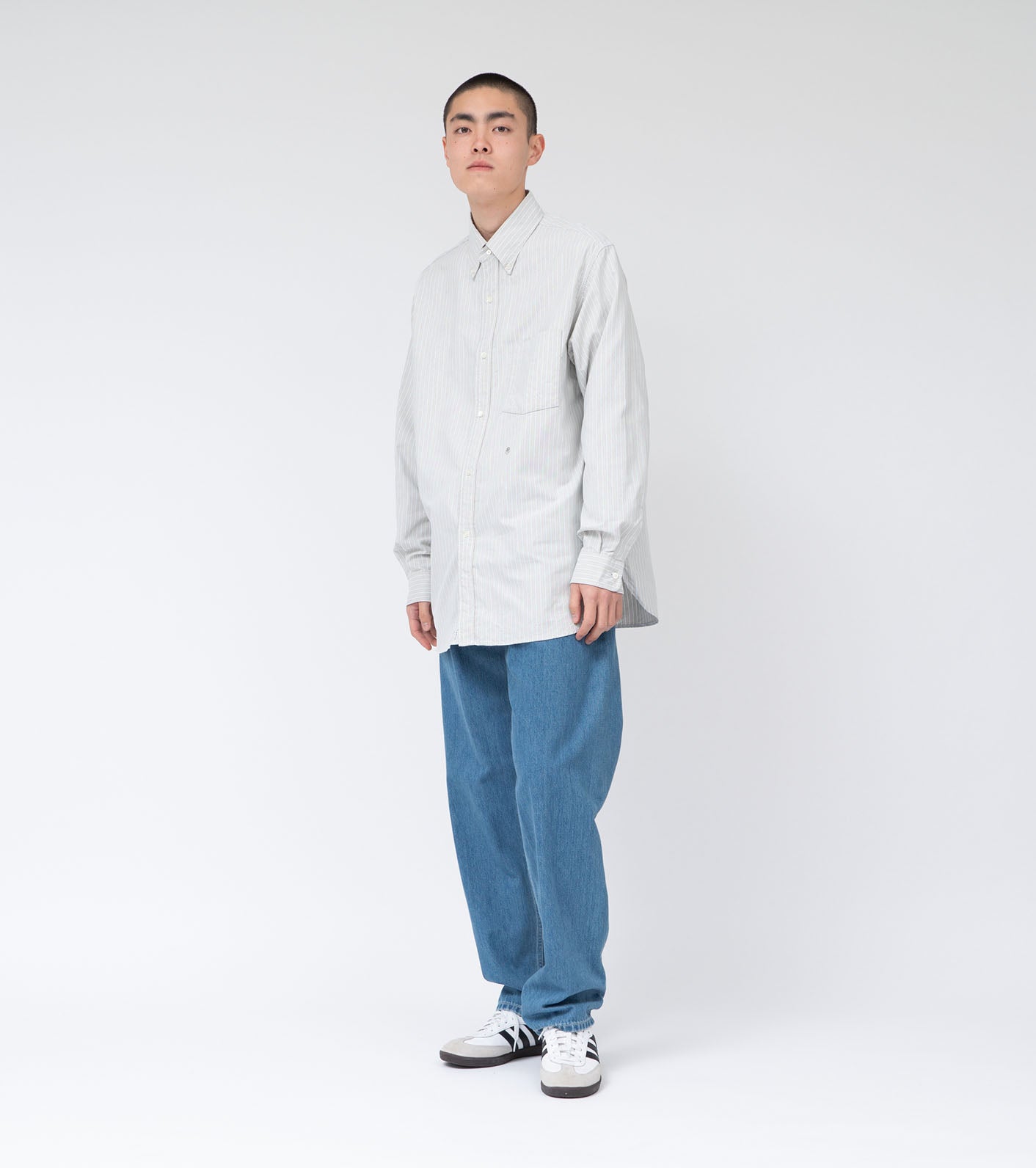 nanamica Button Down Stripe Wind Shirt