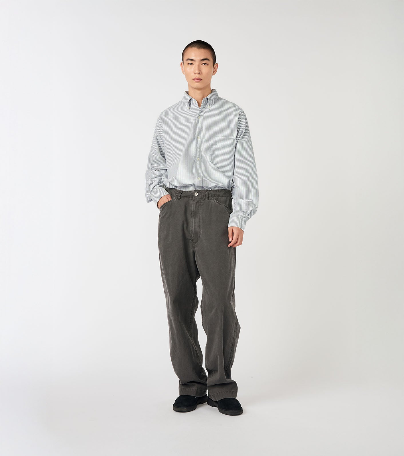 nanamica Button Down Stripe Wind Shirt