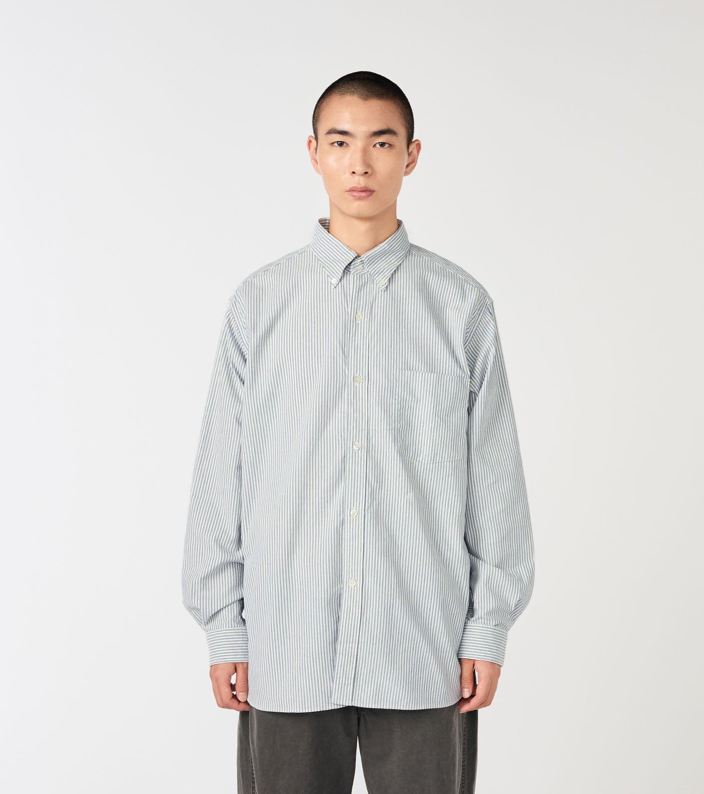 nanamica Button Down Stripe Wind Shirt