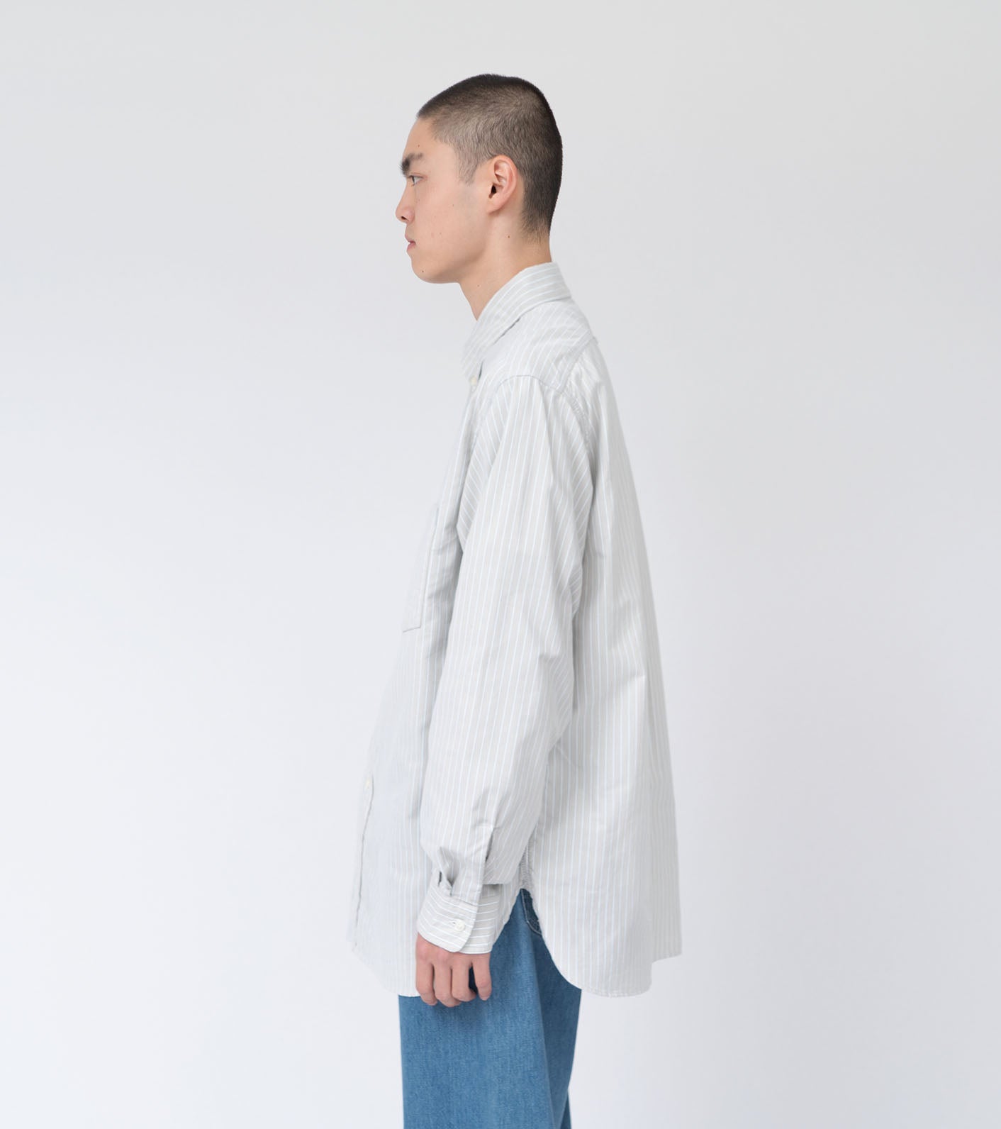 nanamica Button Down Stripe Wind Shirt