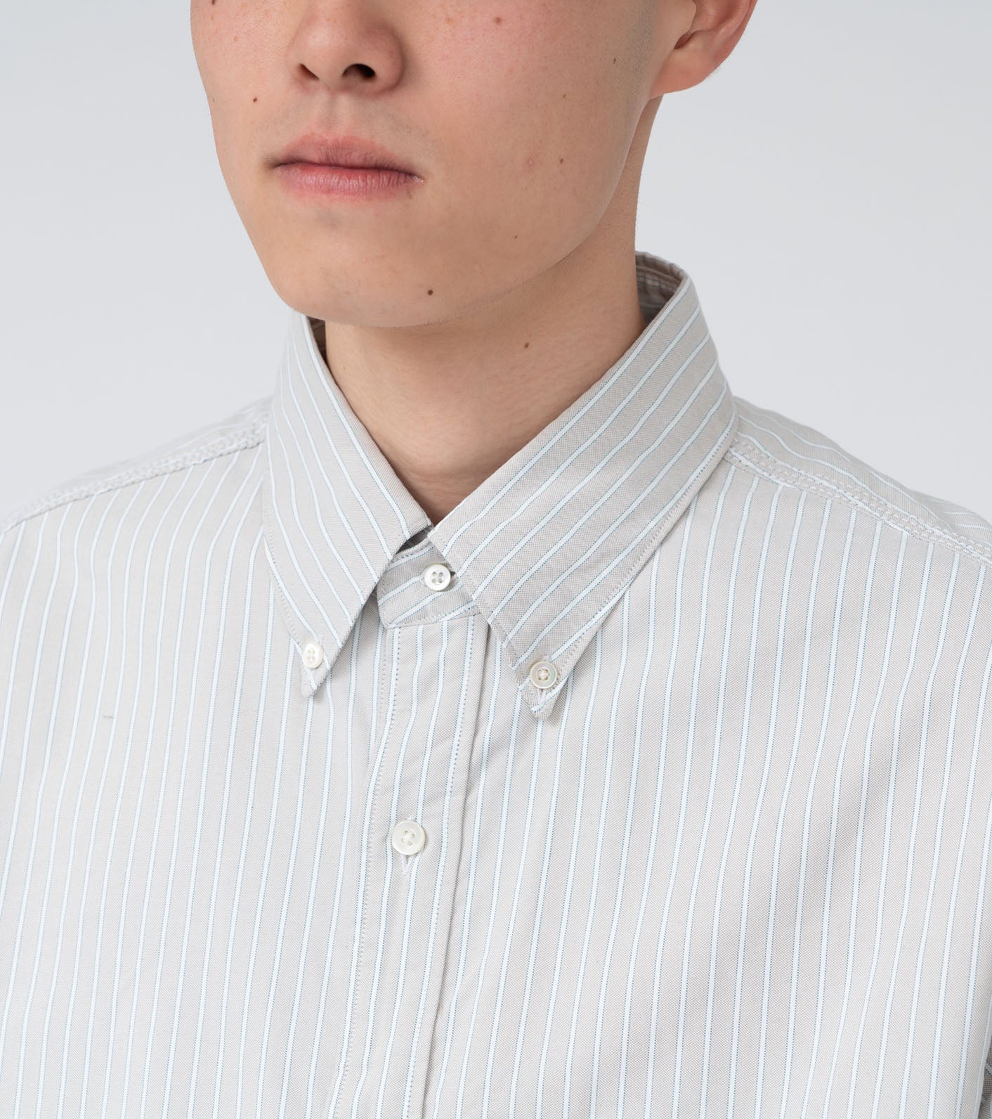 nanamica Button Down Stripe Wind Shirt