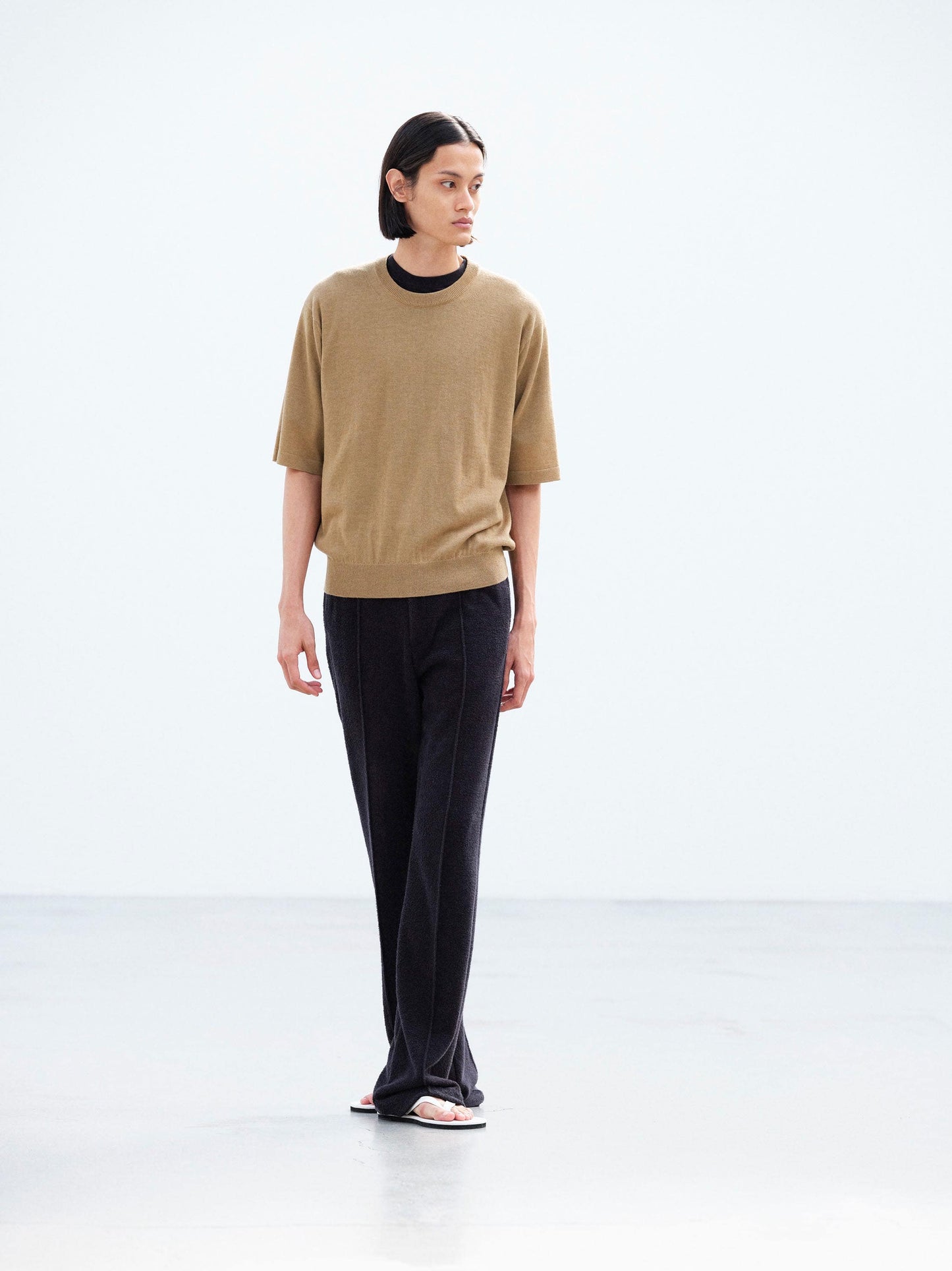 AURALEE CASHMERE HARD TWIST KNIT TEE