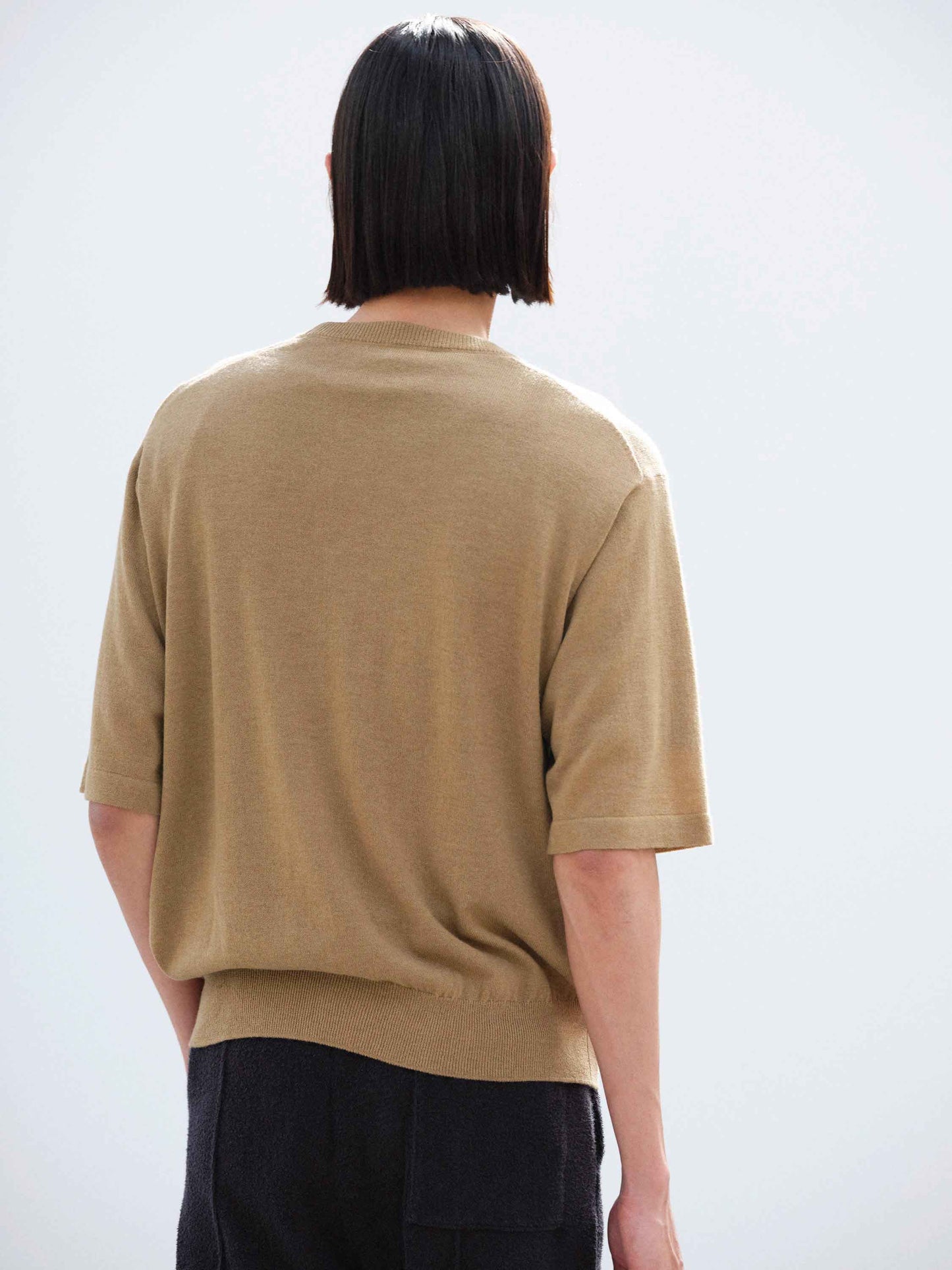 AURALEE CASHMERE HARD TWIST KNIT TEE