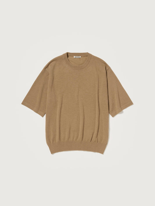 AURALEE CASHMERE HARD TWIST KNIT TEE
