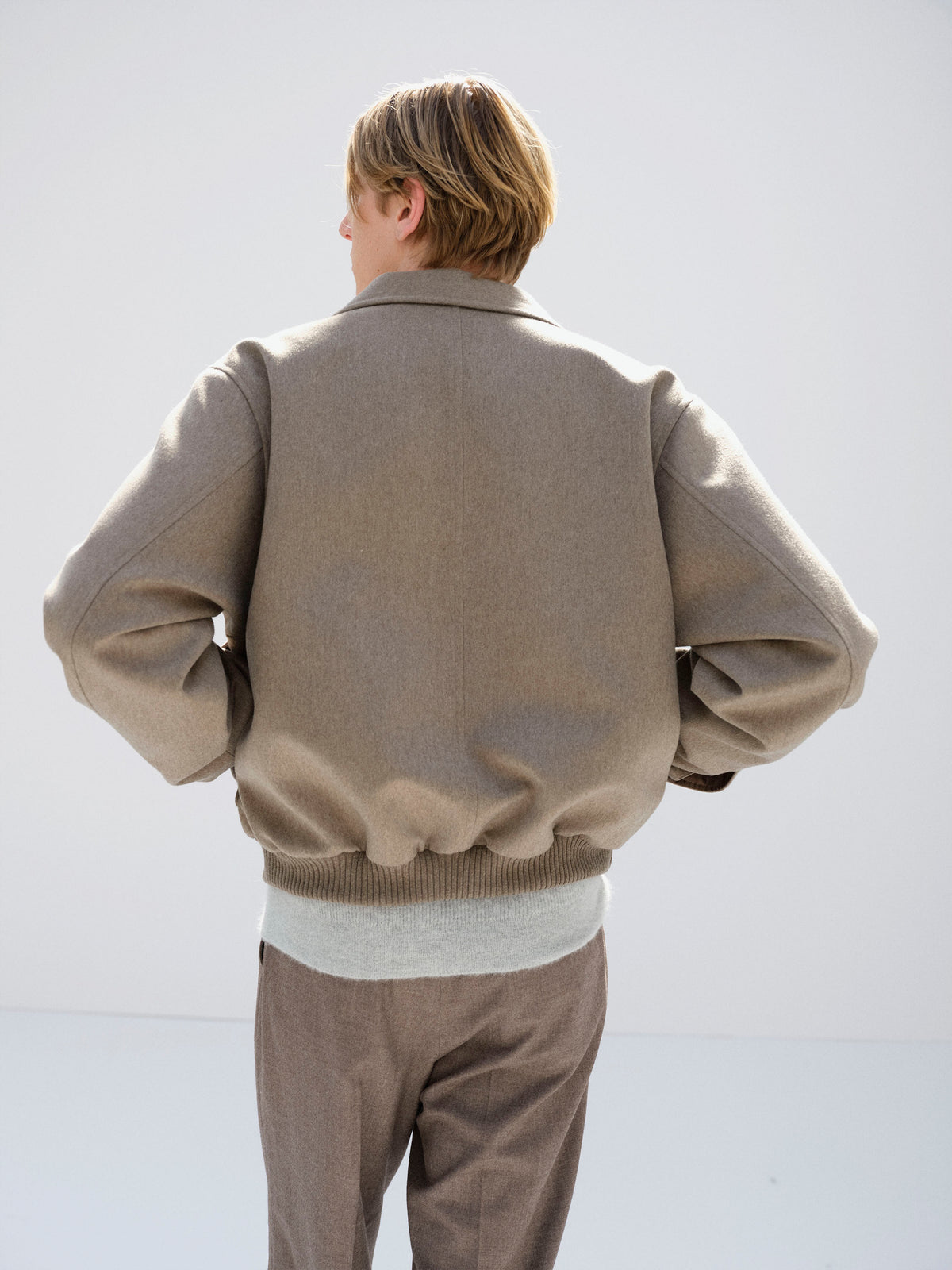 AURALEE CASHMERE MOLESKIN ZIP BLOUSON