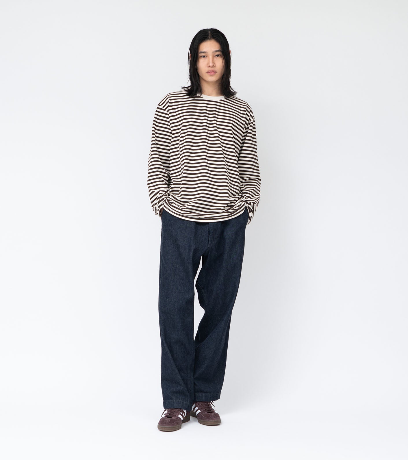 nanamica COOLMAX Stripe Jersey L/S Tee