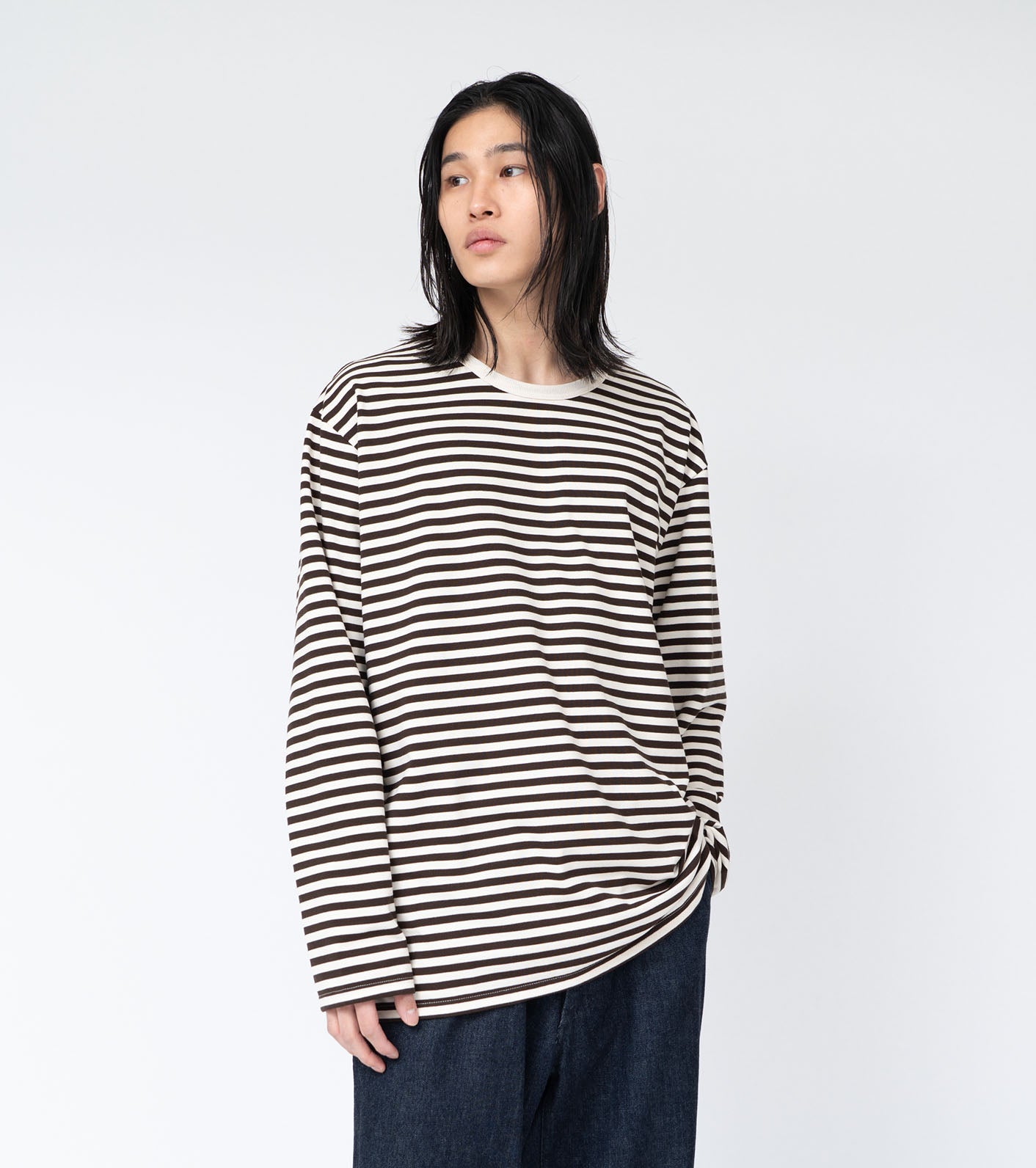 nanamica COOLMAX Stripe Jersey L/S Tee