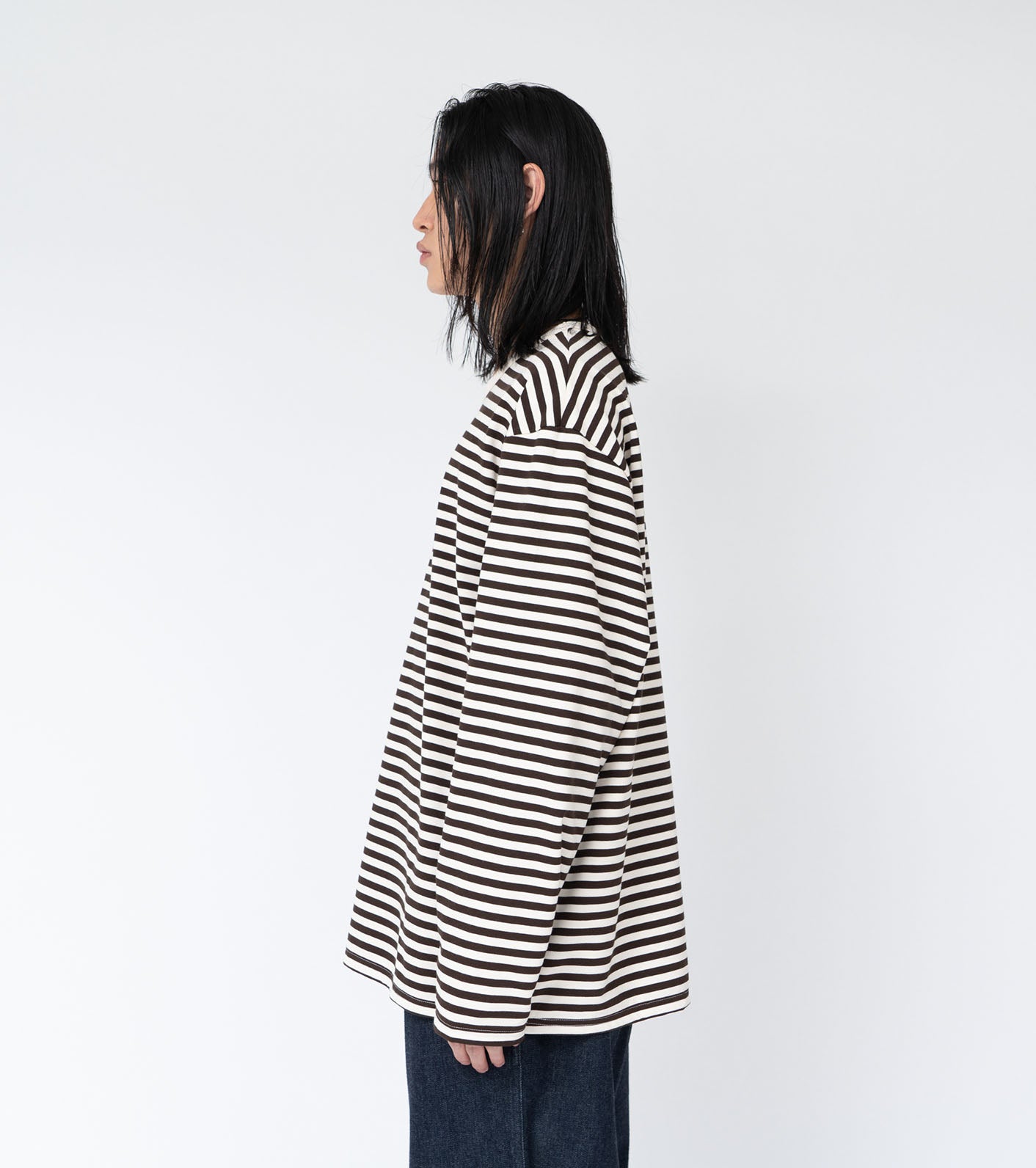 nanamica COOLMAX Stripe Jersey L/S Tee