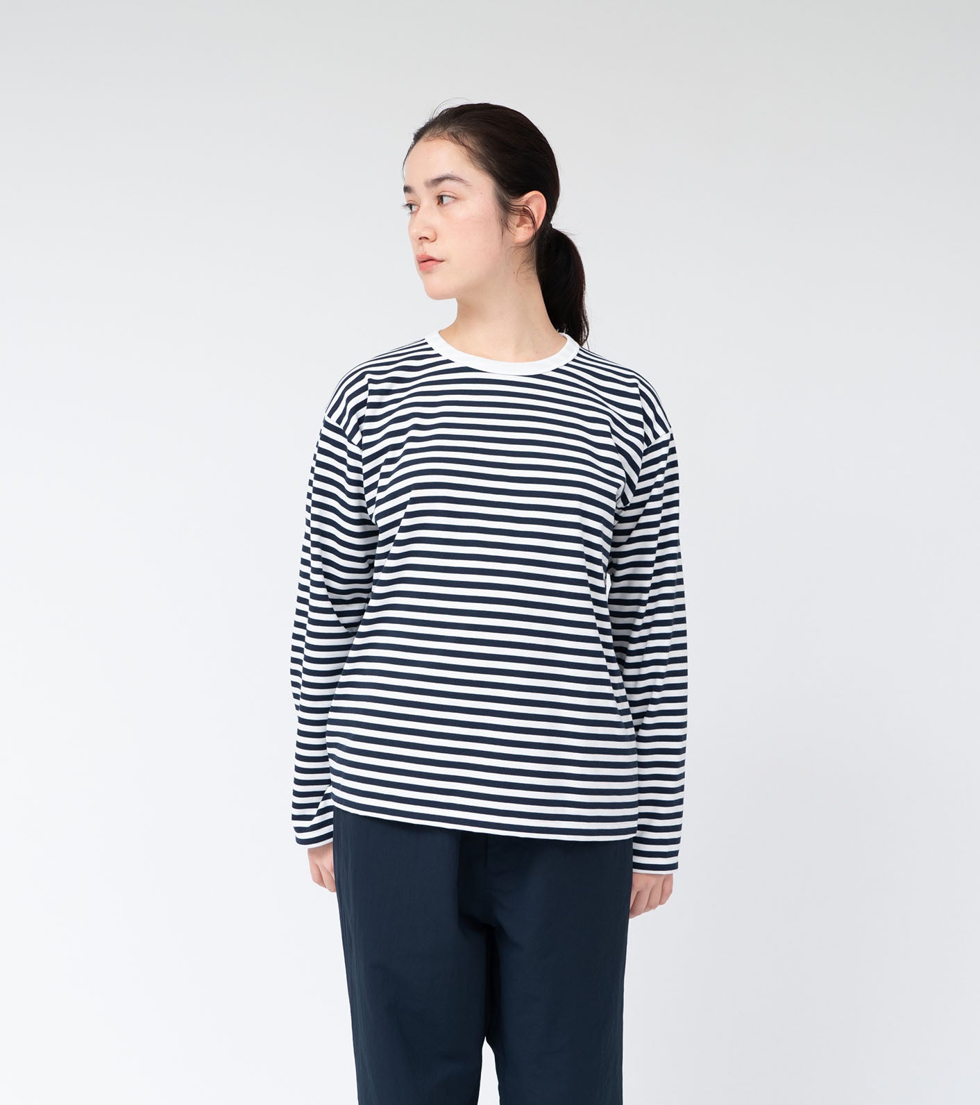 nanamica COOLMAX Stripe Jersey L/S Tee