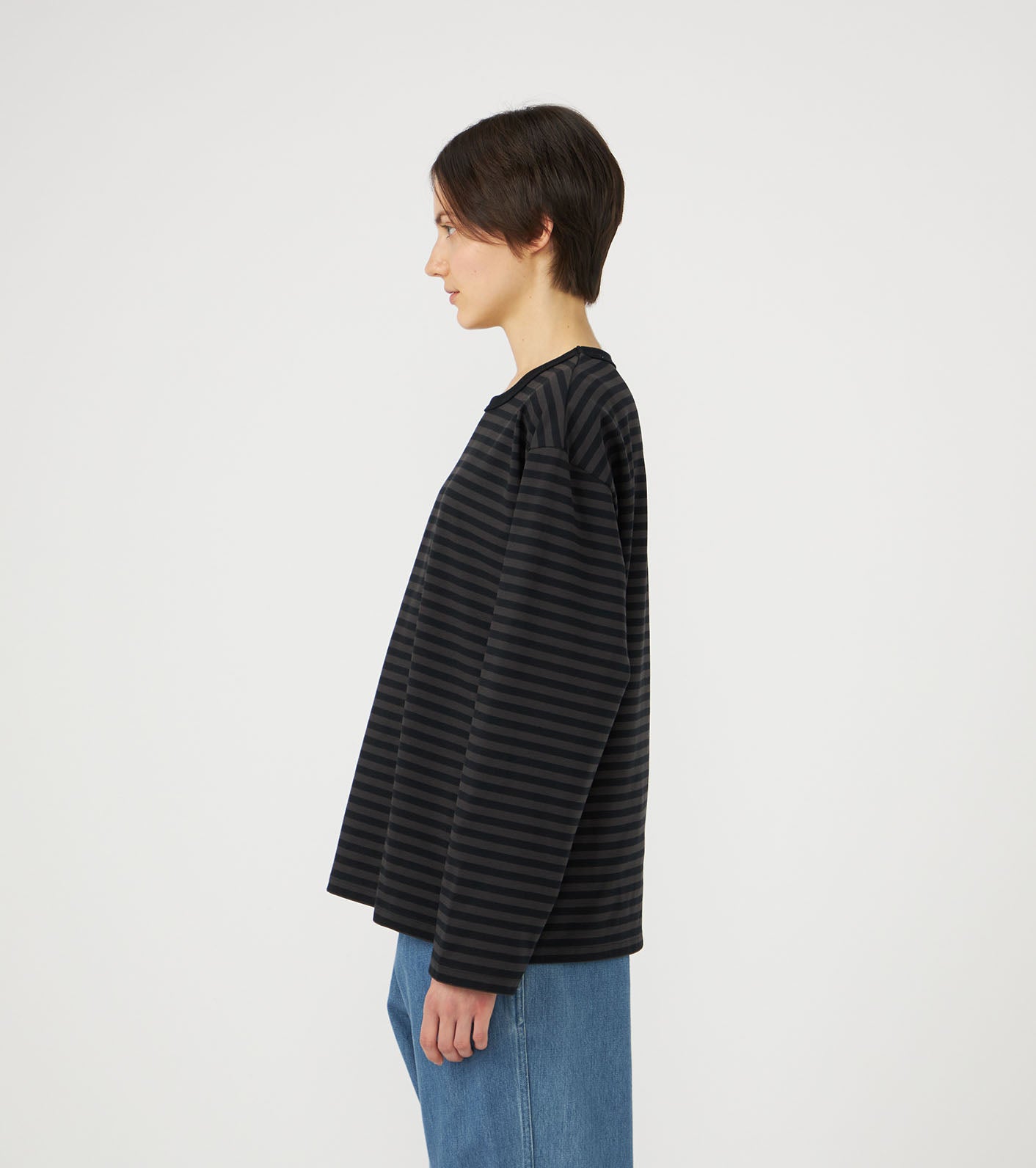 nanamica COOLMAX Stripe Jersey L/S Tee