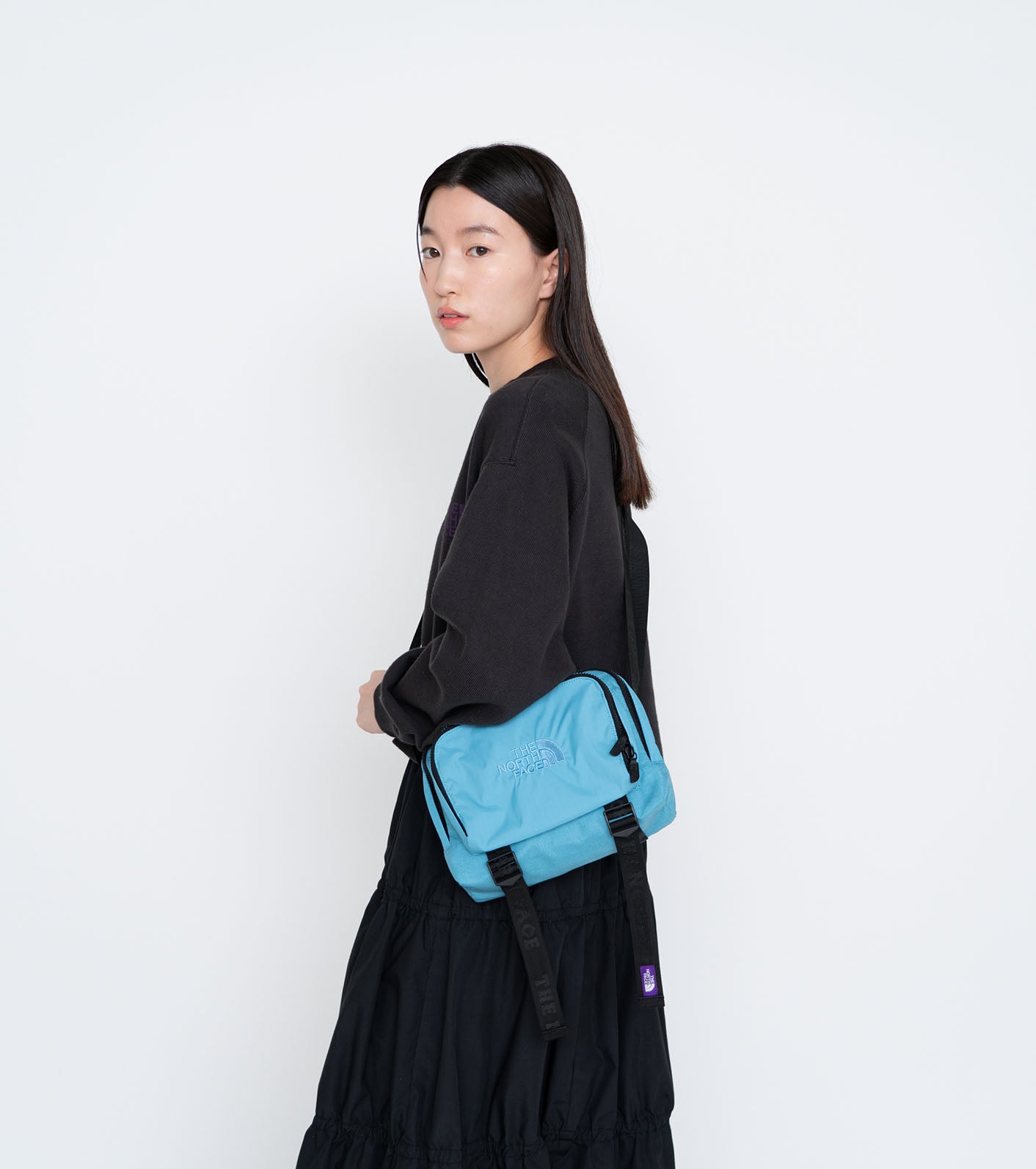 The north face purple label shop lightweight logo tape shoulder bag