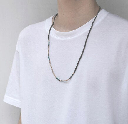 NORTH WORKS Shell & TQ Heishi Necklace D-608