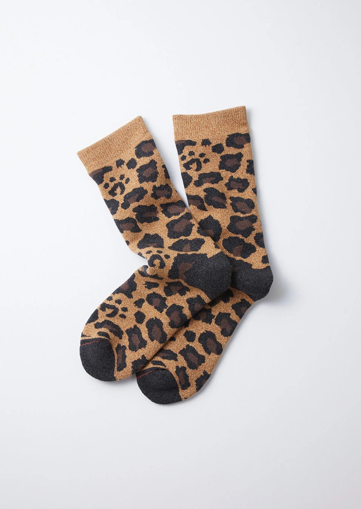 RoToTo PILE LEOPARD CREW SOCKS
