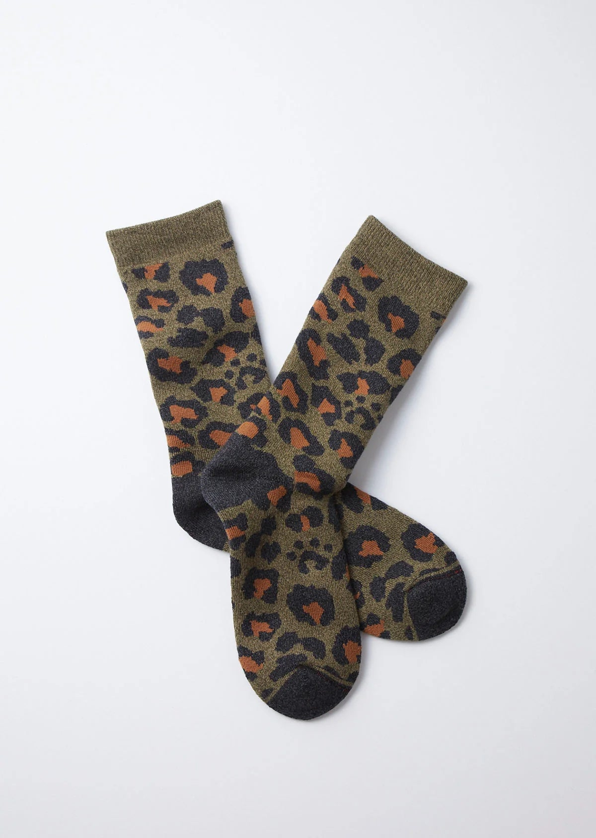 RoToTo PILE LEOPARD CREW SOCKS