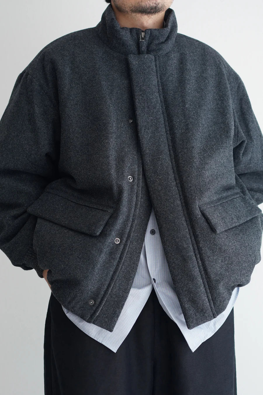 STILL BY HAND Padded Wool Blouson