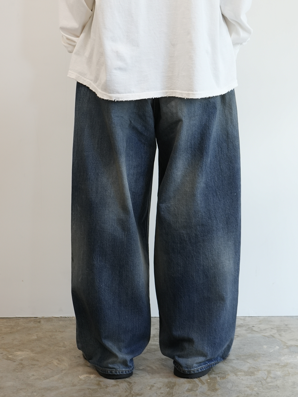 ANCELLM AGING WIDE DENIM 5P PANTS