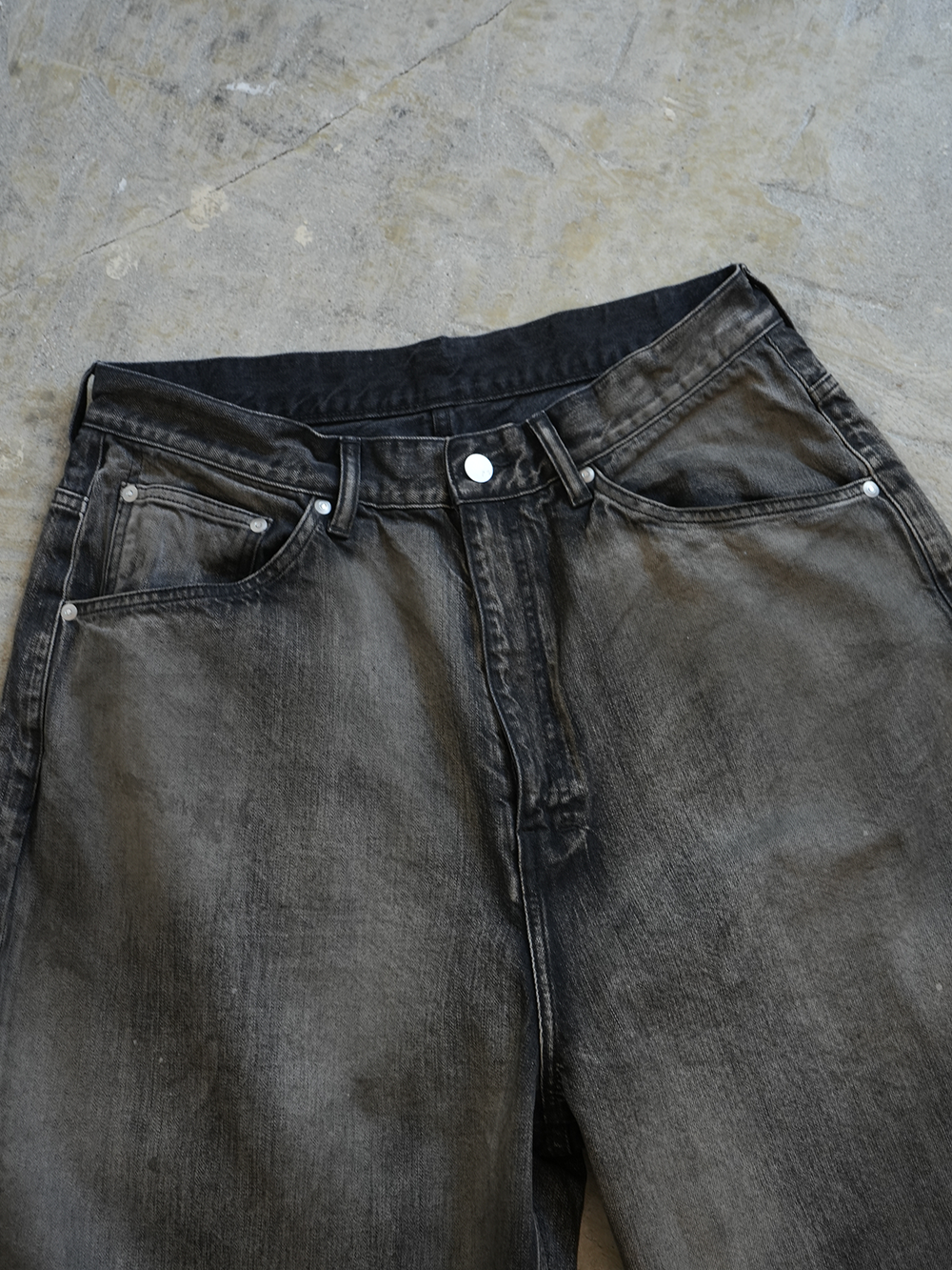 ANCELLM AGING WIDE DENIM 5P PANTS