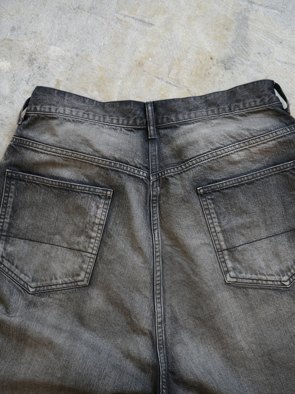 ANCELLM AGING WIDE DENIM 5P PANTS