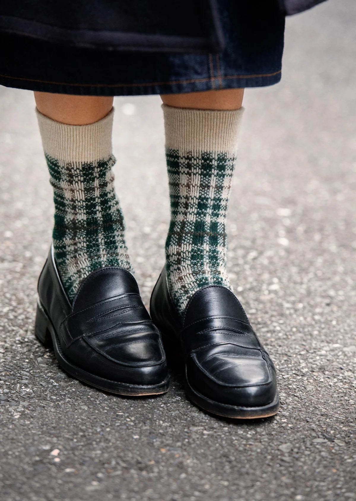 RoToTo CHECK PATTERN MERINO SOCKS