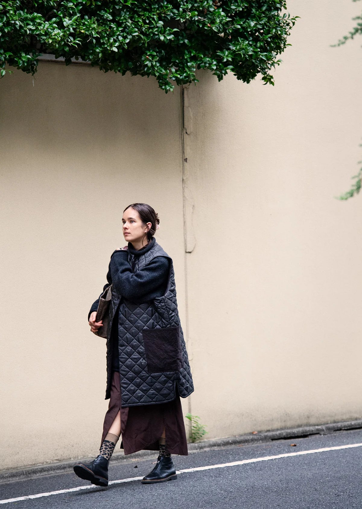 RoToTo LEOPARD PATTERN MERINO SOCKS