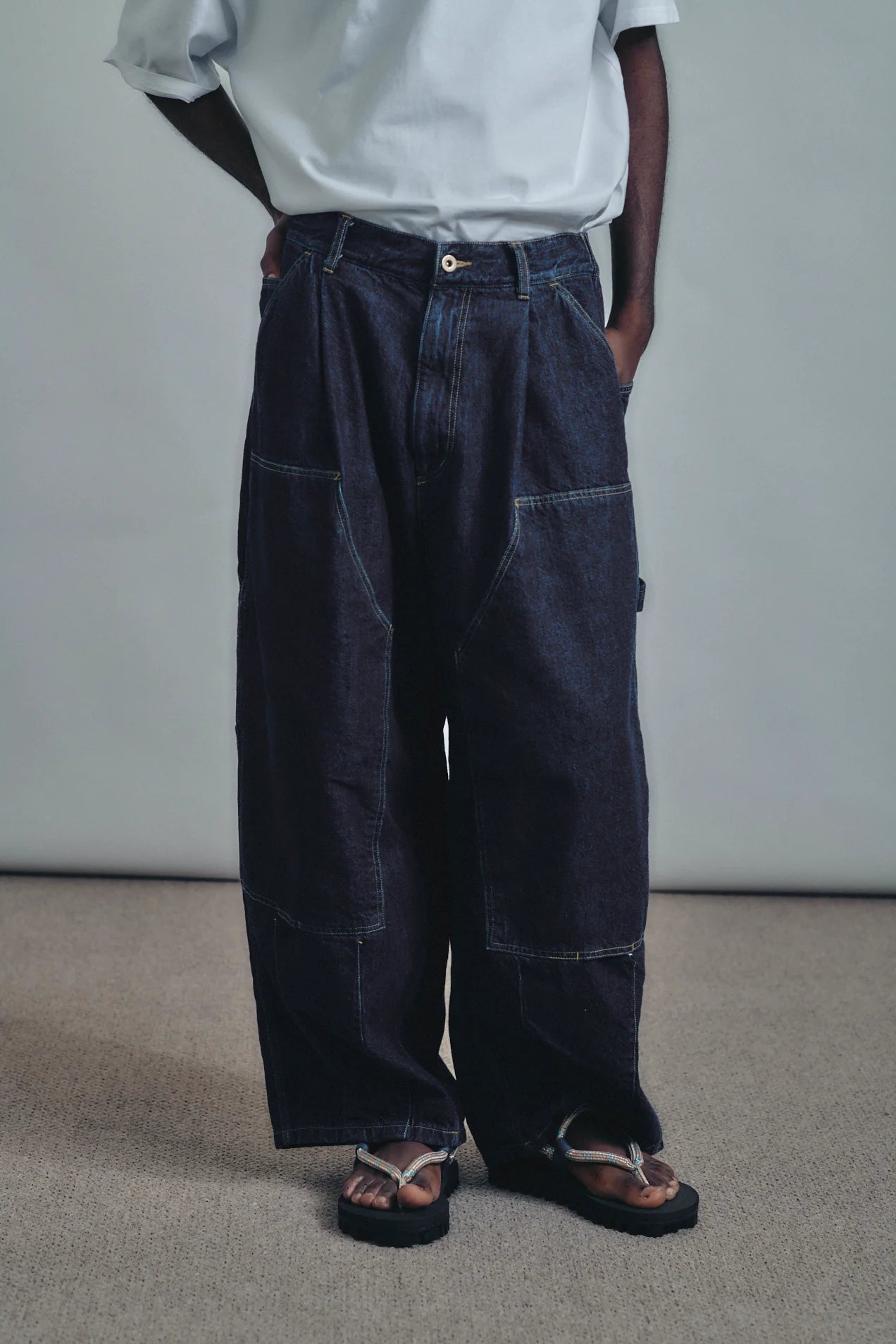 is-ness Double-Knee Balloon Painter Pants