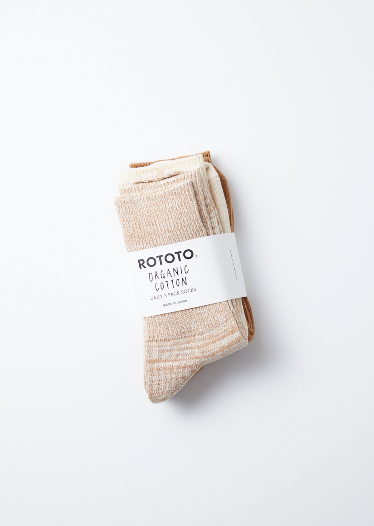 RoToTo ORGANIC DAILY 3 PACK RIBBED CREW SOCKS