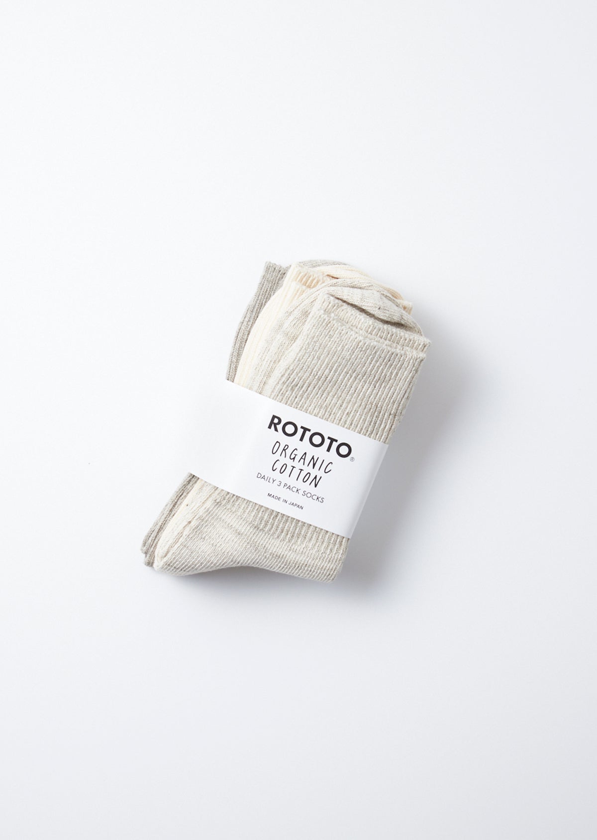 RoToTo ORGANIC DAILY 3 PACK RIBBED CREW SOCKS