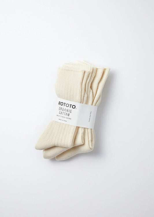 RoToTo ORGANIC DAILY 3 PACK CREW SOCKS