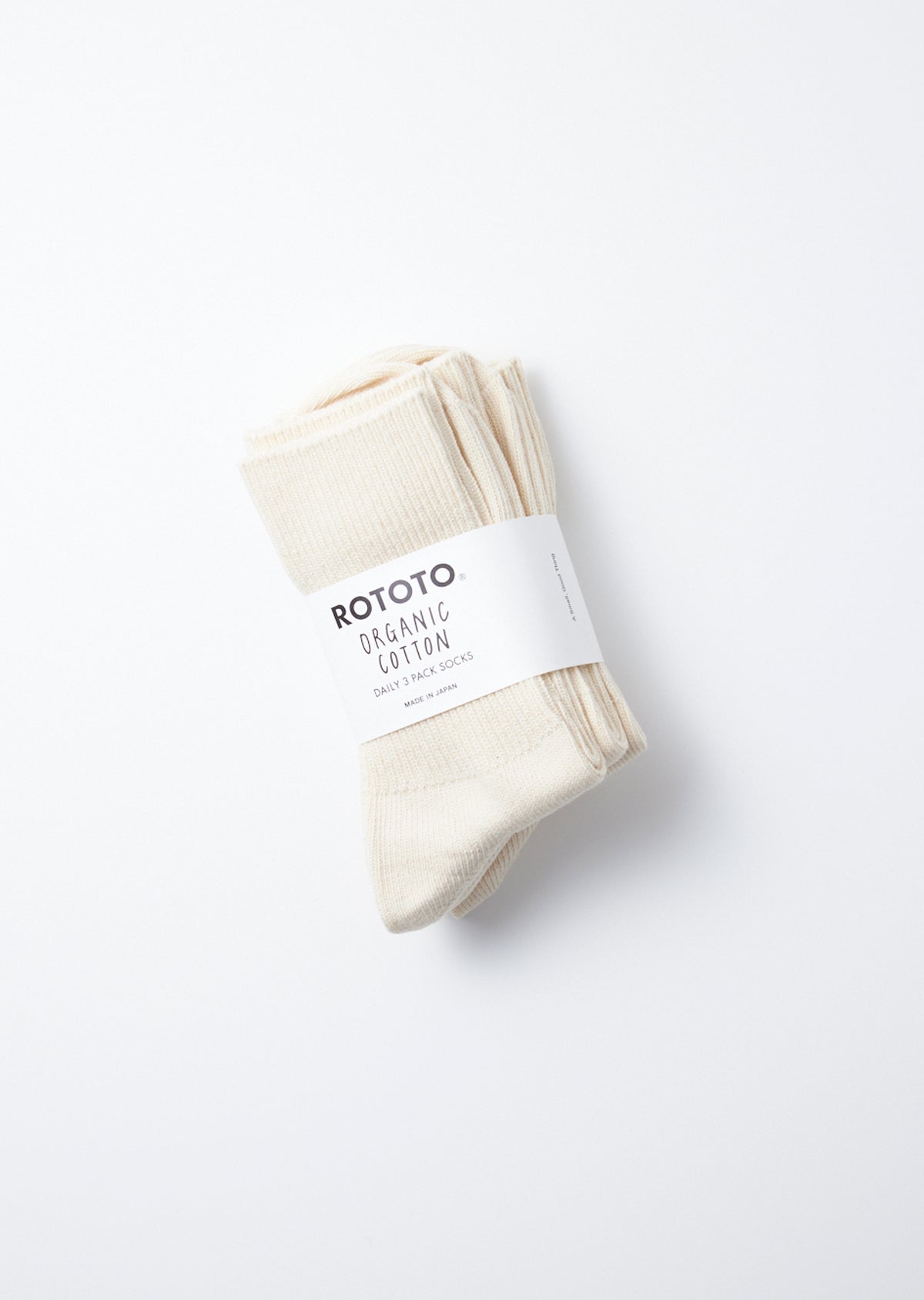 RoToTo ORGANIC DAILY 3 PACK RIBBED CREW SOCKS