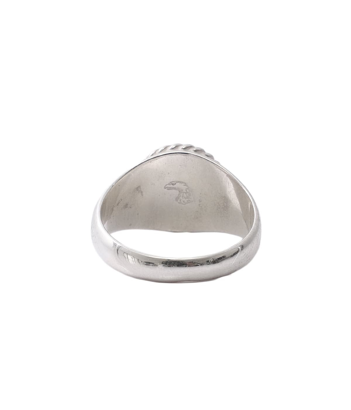 LARRY SMITH KARAKUSA EAGLE HEAD STAMPED RING (18K GOLD ACCENT) No. 36