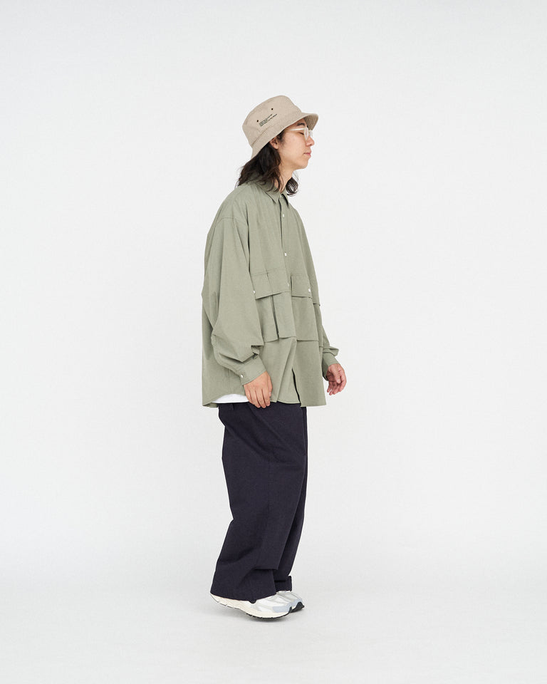 FreshService MICRO TYPEWRITER FLAP POCKET L/S SHIRT