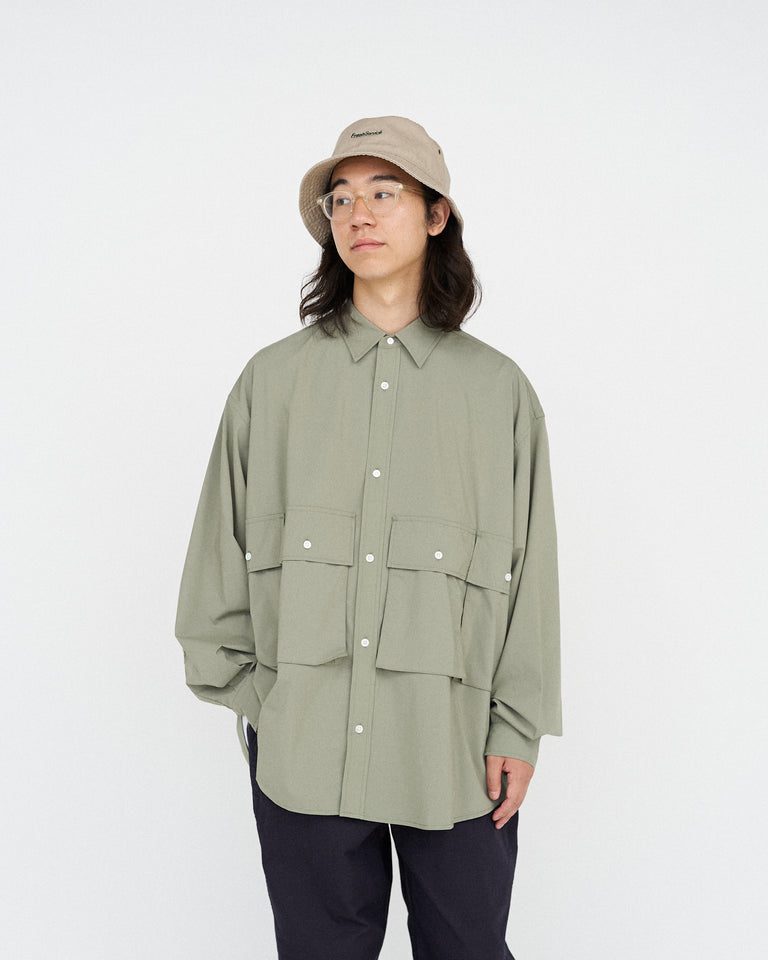 FreshService MICRO TYPEWRITER FLAP POCKET L/S SHIRT – unexpected store