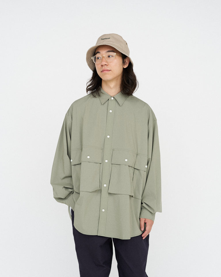 FreshService MICRO TYPEWRITER FLAP POCKET L/S SHIRT