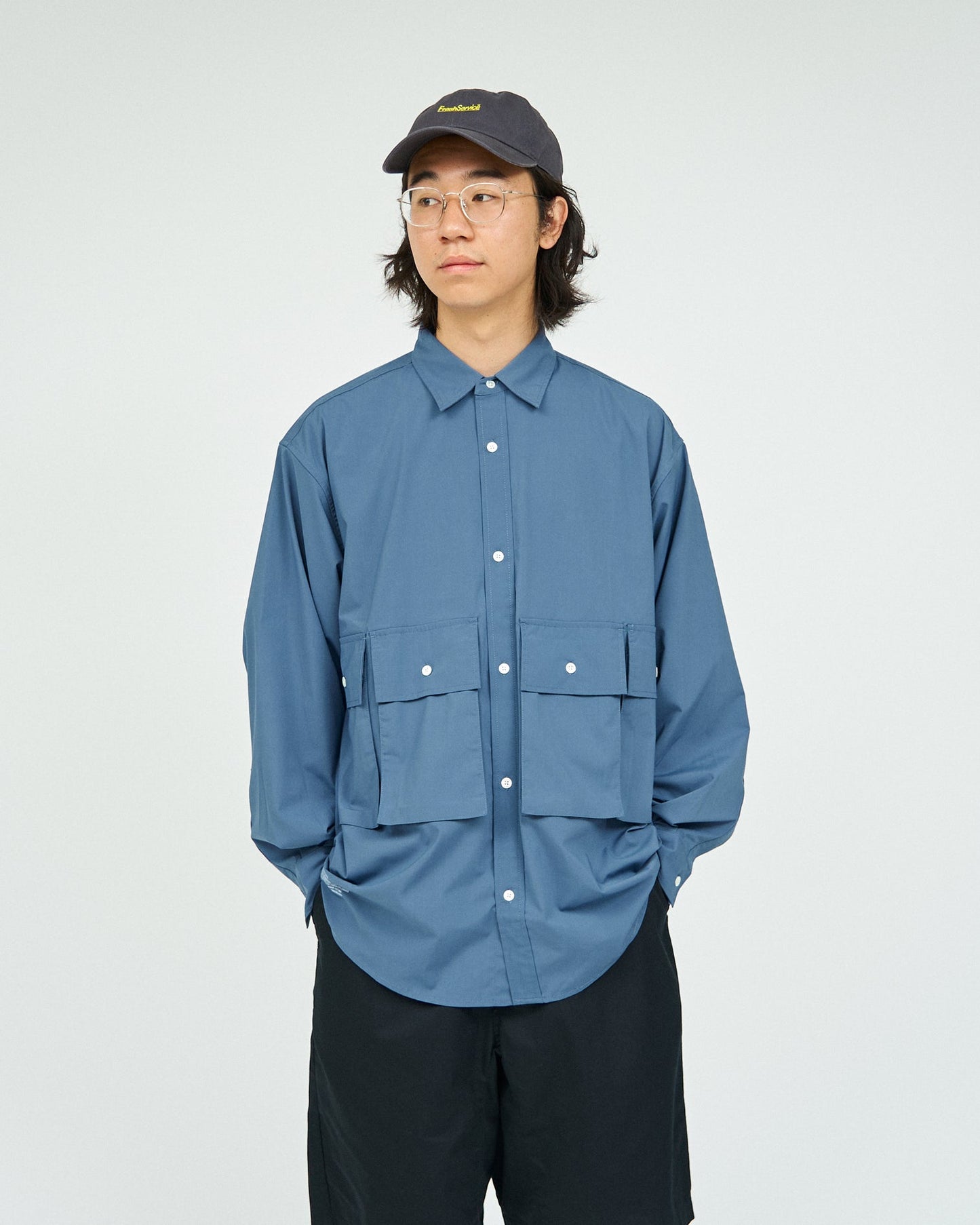 FreshService MICRO TYPEWRITER FLAP POCKET L/S SHIRT