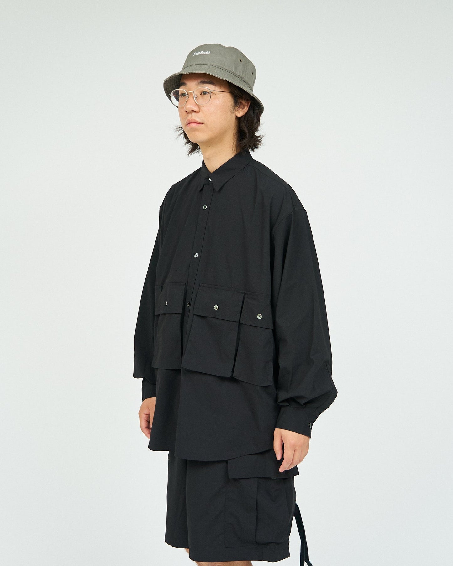 FreshService MICRO TYPEWRITER FLAP POCKET L/S SHIRT