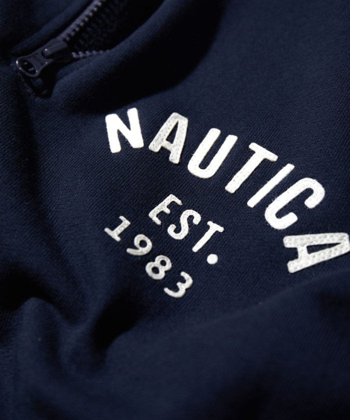 NAUTICA JAPAN Felt Patch Arch Logo Cadet Collar Sweatshirt