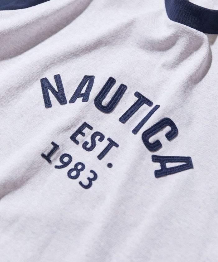 NAUTICA JAPAN Felt Patch Arch Logo Raglan Tee