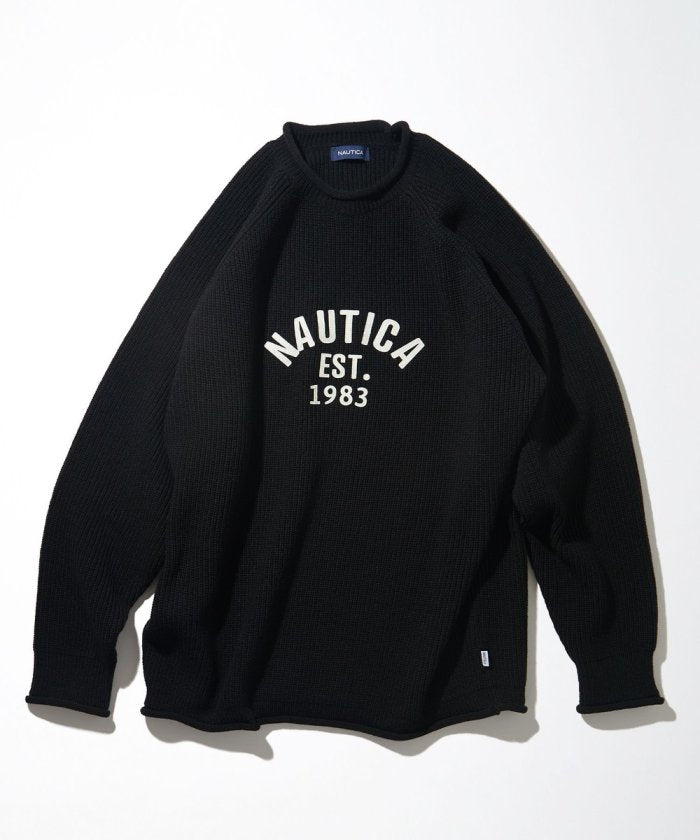 NAUTICA JAPAN Felt Patch Arch Logo Roll neck Sweater