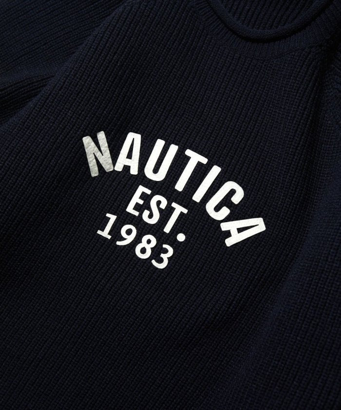 NAUTICA JAPAN Felt Patch Arch Logo Roll neck Sweater