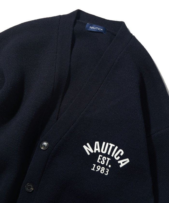 NAUTICA JAPAN Felt Patch Arch Logo V-neck Cardigan